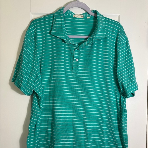 Tasc Teal and White Striped Polo Size XXL Excellent Condition - Picture 1 of 3